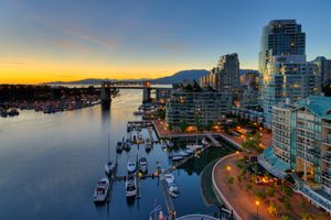 sunset over the city - vancouver